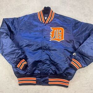 Rare Vintage Diamond Collection Detroit Tigers Satin Starter Jacket Size Large